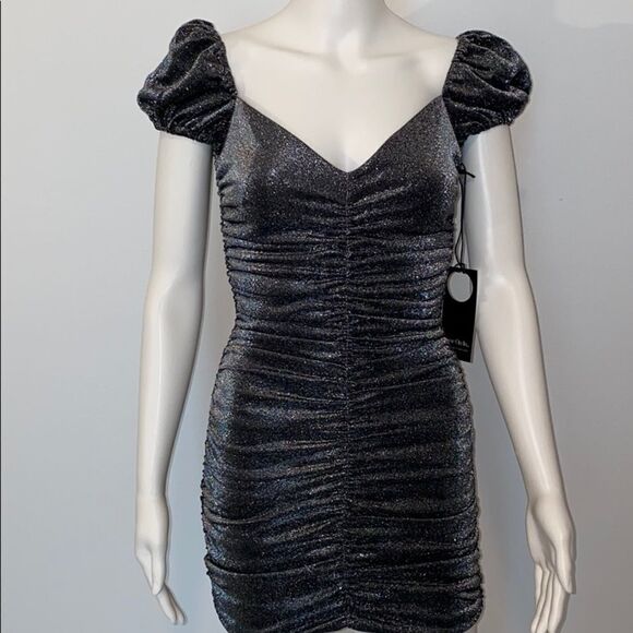 Privacy Please Lyra Mini Dress Metallic Silver - Picture 9 of 15